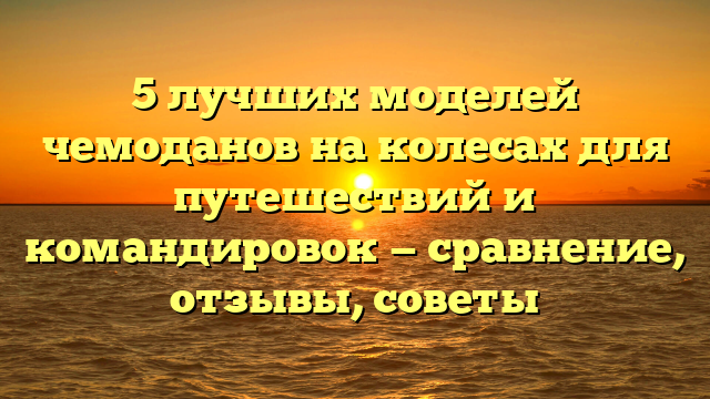 5 лучших моделей чемоданов на колесах для путешествий и командировок — сравнение, отзывы, советы