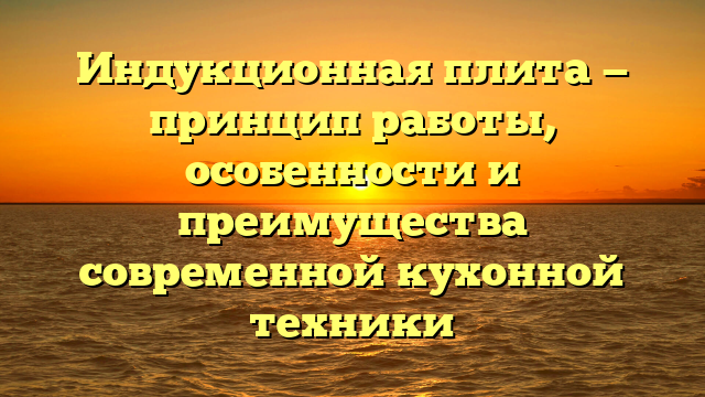 Индукционная плита — принцип работы, особенности и преимущества современной кухонной техники