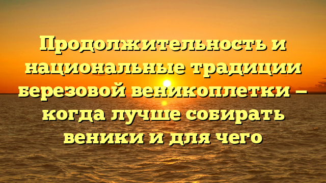 Продолжительность и национальные традиции березовой веникоплетки — когда лучше собирать веники и для чего